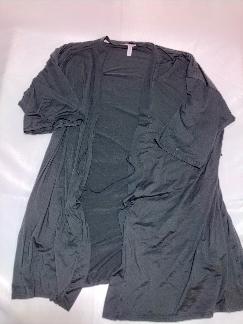 Classic Black Open-Front Women's Robe - Picture 5 of 8
